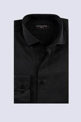 Classic Black Dobby Weave Shirt